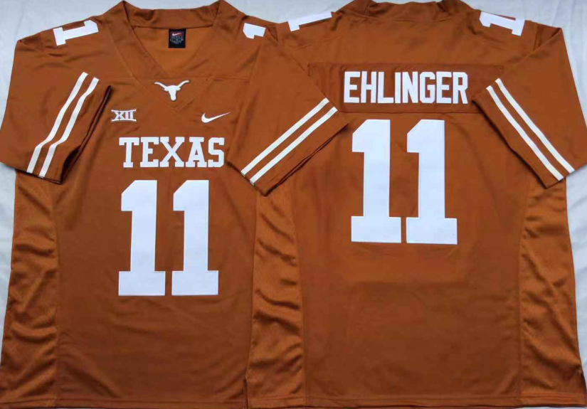 NCAA Men Texas Longhorns Yellow #11 EHLINGER